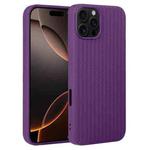 For iPhone 16 Pro Max Weave Texture Silicone Phone Case(Purple)