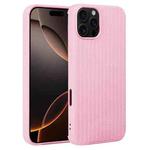 For iPhone 16 Pro Weave Texture Silicone Phone Case(Pink)