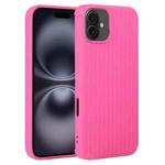 For iPhone 16 Plus Weave Texture Silicone Phone Case(Rose Red)