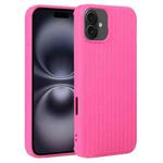 For iPhone 16 Weave Texture Silicone Phone Case(Rose Red)