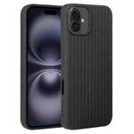 For iPhone 16 Weave Texture Silicone Phone Case(Black)
