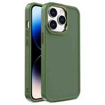 For iPhone 15 Pro Shield Skin Feel PC + TPU Phone Case(Dark Green)