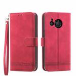 For Sharp Aquos R8 Dierfeng Dream Line Leather Phone Case(Red)