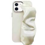 For iPhone 12 2 in 1 Electroplating Wristband Phone Case(White)