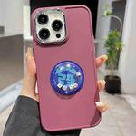 For iPhone 14 Pro Electroplated Lens Ring Dice Phone Case(Wine Red)