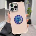 For iPhone 14 Pro Electroplated Lens Ring Dice Phone Case(Pink)