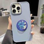 For iPhone 14 Pro Max Electroplated Lens Ring Dice Phone Case(Blue)