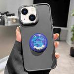 For iPhone 13 Electroplated Lens Ring Dice Phone Case(Black)