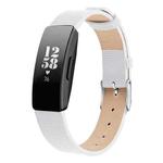 For Fitbit Inspire / Inspire HR Leather B Type  Watch Band, Size:S(White)