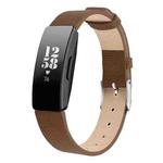 For Fitbit Inspire / Inspire HR Leather B Type  Watch Band, Size:S(Brown)