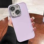 For iPhone 13 Electroplated Lens Frame Phone Case with Lens Film(Light Purple)