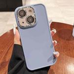For iPhone 13 Electroplated Lens Frame Phone Case with Lens Film(Lavender Grey)