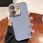 For iPhone 12 Electroplated Lens Frame Phone Case with Lens Film(Lavender Grey)