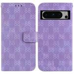 For Google Pixel 8 Pro Double 8-shaped Embossed Leather Phone Case(Purple)