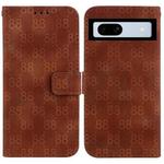 For Google Pixel 7a Double 8-shaped Embossed Leather Phone Case(Brown)