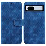 For Google Pixel 7a Double 8-shaped Embossed Leather Phone Case(Blue)