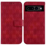 For Google Pixel 7 Pro 5G Double 8-shaped Embossed Leather Phone Case(Red)