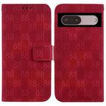 For Google Pixel 7 5G Double 8-shaped Embossed Leather Phone Case(Red)