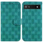 For Google Pixel 6a Double 8-shaped Embossed Leather Phone Case(Green)