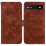 For Google Pixel 6a Double 8-shaped Embossed Leather Phone Case(Brown)