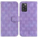 For ZTE Blade A72 / V40 Vita Double 8-shaped Embossed Leather Phone Case(Purple)