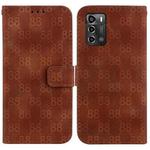 For ZTE Blade A72 / V40 Vita Double 8-shaped Embossed Leather Phone Case(Brown)