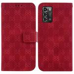 For ZTE Blade A72 / V40 Vita Double 8-shaped Embossed Leather Phone Case(Red)