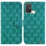 For ZTE Blade A52 Double 8-shaped Embossed Leather Phone Case(Green)