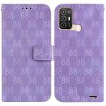 For ZTE Blade A52 Double 8-shaped Embossed Leather Phone Case(Purple)