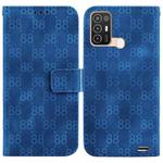For ZTE Blade A52 Double 8-shaped Embossed Leather Phone Case(Blue)
