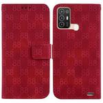 For ZTE Blade A52 Double 8-shaped Embossed Leather Phone Case(Red)