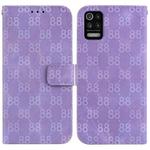 For LG K52 / K62 / Q52 Double 8-shaped Embossed Leather Phone Case(Purple)