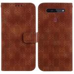 For LG K41S / K51S Double 8-shaped Embossed Leather Phone Case(Brown)