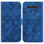 For LG K61 Double 8-shaped Embossed Leather Phone Case(Blue)