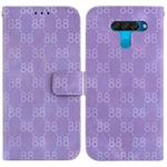 For LG K50 / Q60 Double 8-shaped Embossed Leather Phone Case(Purple)
