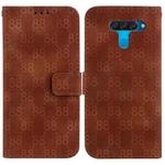For LG K50 / Q60 Double 8-shaped Embossed Leather Phone Case(Brown)