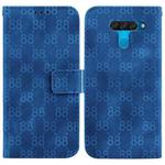 For LG K50 / Q60 Double 8-shaped Embossed Leather Phone Case(Blue)