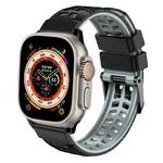 For Apple Watch Ultra 49mm Twill Dual-row Buckle Silicone Watch Band(Black Grey)