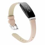 For Fitbit Inspire / Inspire HR Leather  Watch Band with Metal Connector, Size:S(Apricot)