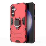 For Samsung Galaxy S23 FE 5G PC + TPU Shockproof Protective Phone Case with Magnetic Ring Holder(Red)