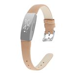 For Fitbit Inspire / Inspire HR Cowhide Leather C Type  Watch Band, Size:S(Frosted Brown)