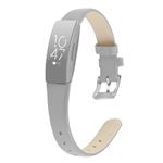 For Fitbit Inspire / Inspire HR Cowhide Leather C Type  Watch Band, Size:S(Light Grey)