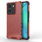 For vivo Y36 4G Global  Honeycomb Phone Case(Red)
