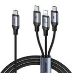 JOYROOM A21 30W Type-C to 8 Pin+Type-C+Micro USB 3 in 1 Charging Cable, Length: 1.5m(Black)