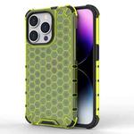 For iPhone 15 Pro Max Honeycomb Shockproof Phone Case(Green)