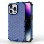 For iPhone 15 Pro Max Honeycomb Shockproof Phone Case(Blue)