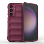 For Samsung Galaxy S23 FE 5G Magic Shield TPU + Flannel Phone Case(Wine Red)