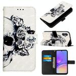 For Samsung Galaxy A05 3D Painting Horizontal Flip Leather Phone Case(Skull)