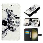 For Samsung Galaxy S24 Ultra 5G 3D Painting Horizontal Flip Leather Phone Case(Skull)