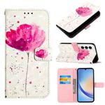 For Samsung Galaxy A35 5G 3D Painting Horizontal Flip Leather Phone Case(Flower)